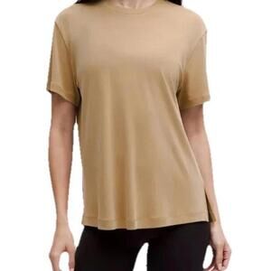 Lululemon Women Small Beige Drapey Softstreme Oversized T-Shirt Short Sleeve NWT